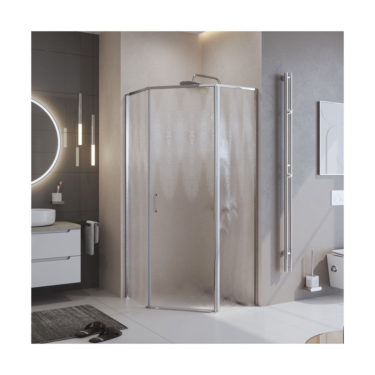 Душевой уголок BelBagno UNO-195-P-1-90-CH-CR