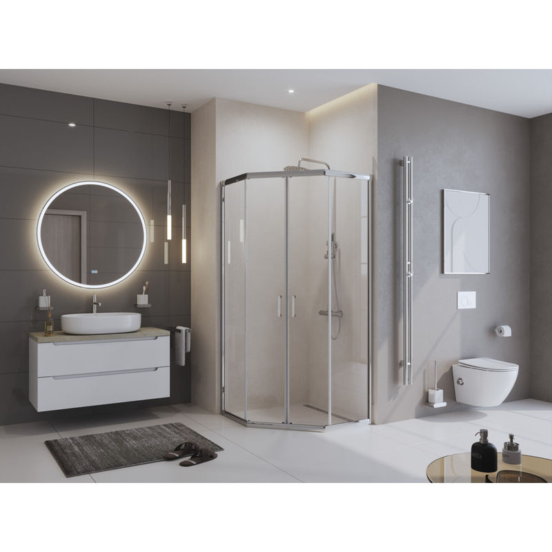 Душевой уголок BelBagno UNO-195-P-2-100-C-Cr