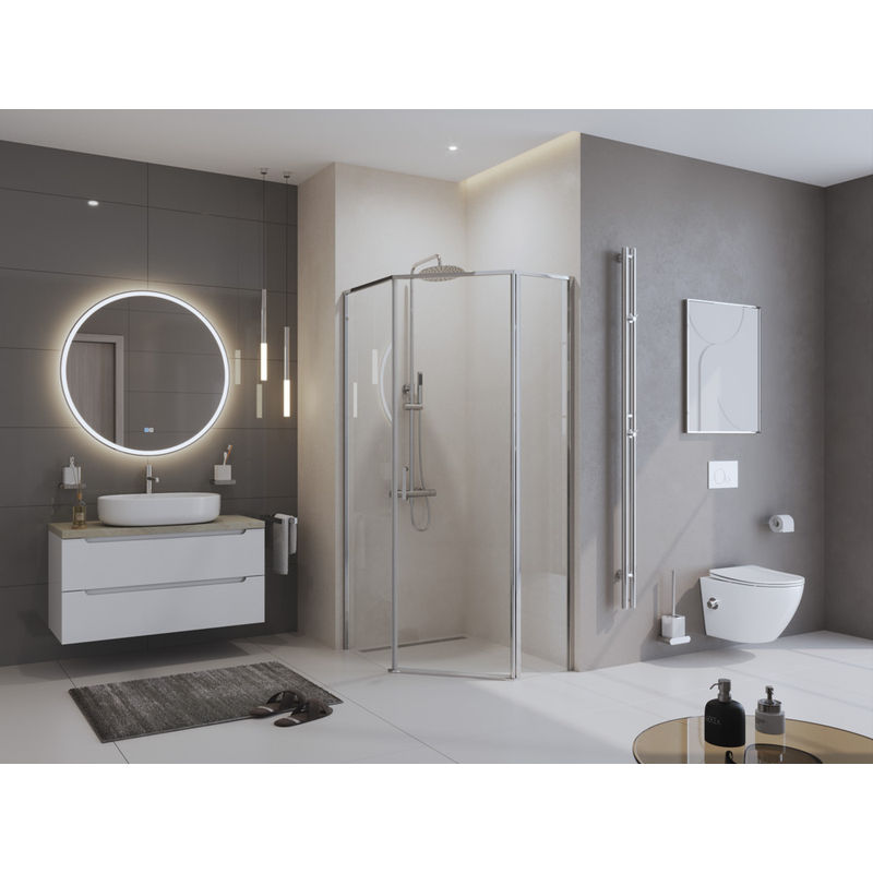 Душевой уголок BelBagno UNO-195-PH-1-100/80-C-Cr