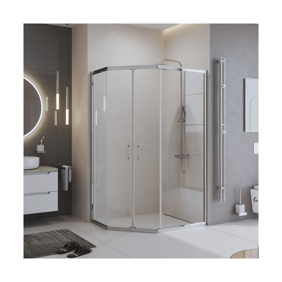 Душевой уголок BelBagno UNO-195-PH-2-120/90-C-Cr