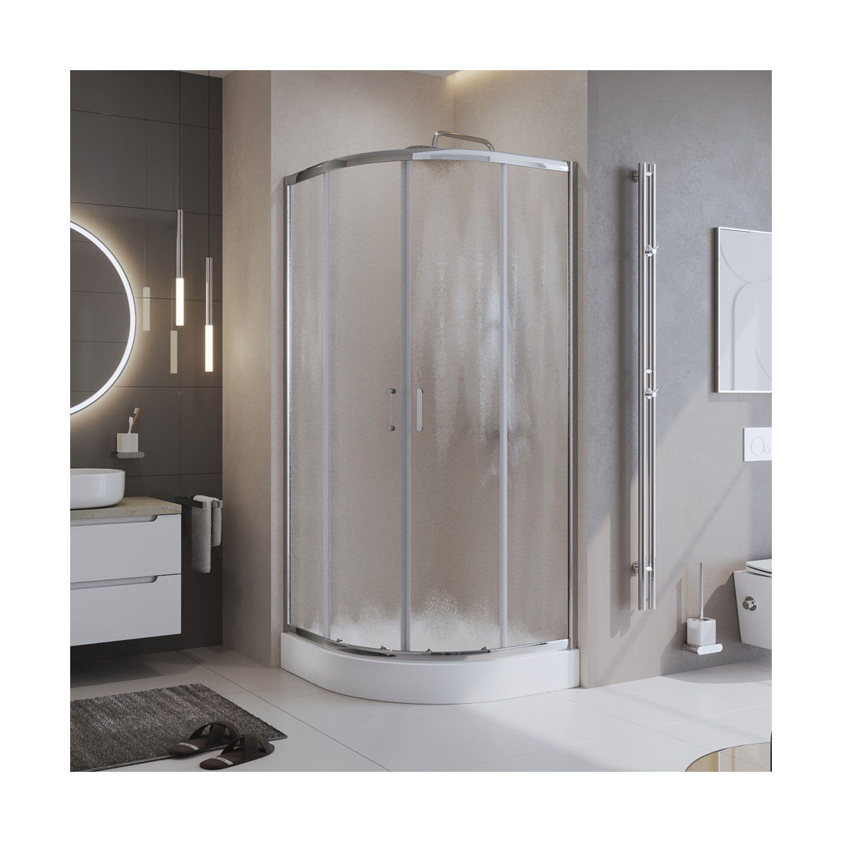 Душевой уголок BelBagno UNO-195-R-2-100-CH-CR