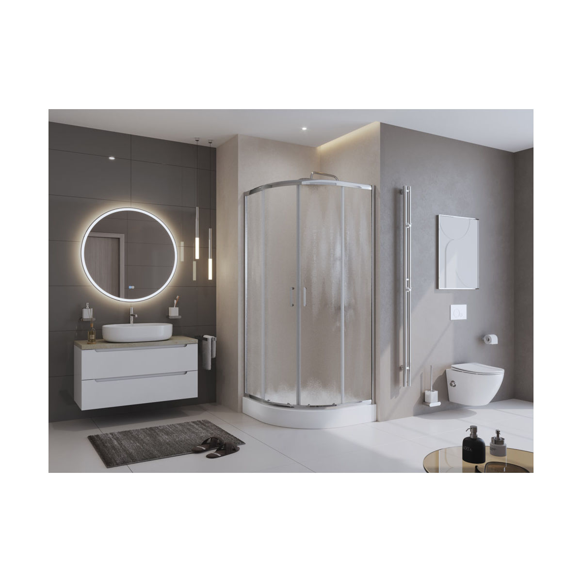 Душевой уголок BelBagno UNO-195-R-2-90-CH-CR