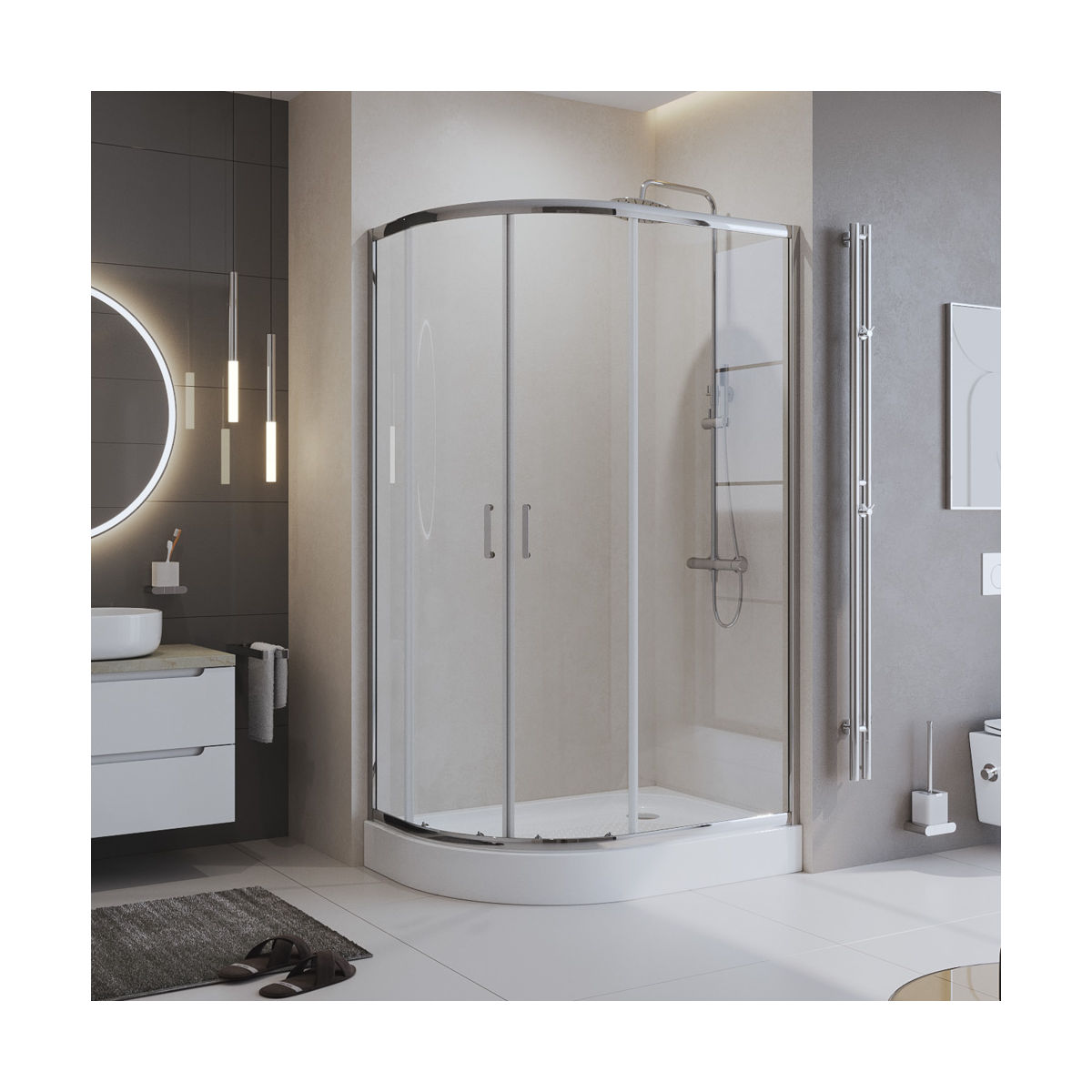 Душевой уголок BelBagno UNO-195-RH-2-120/90-C-Cr