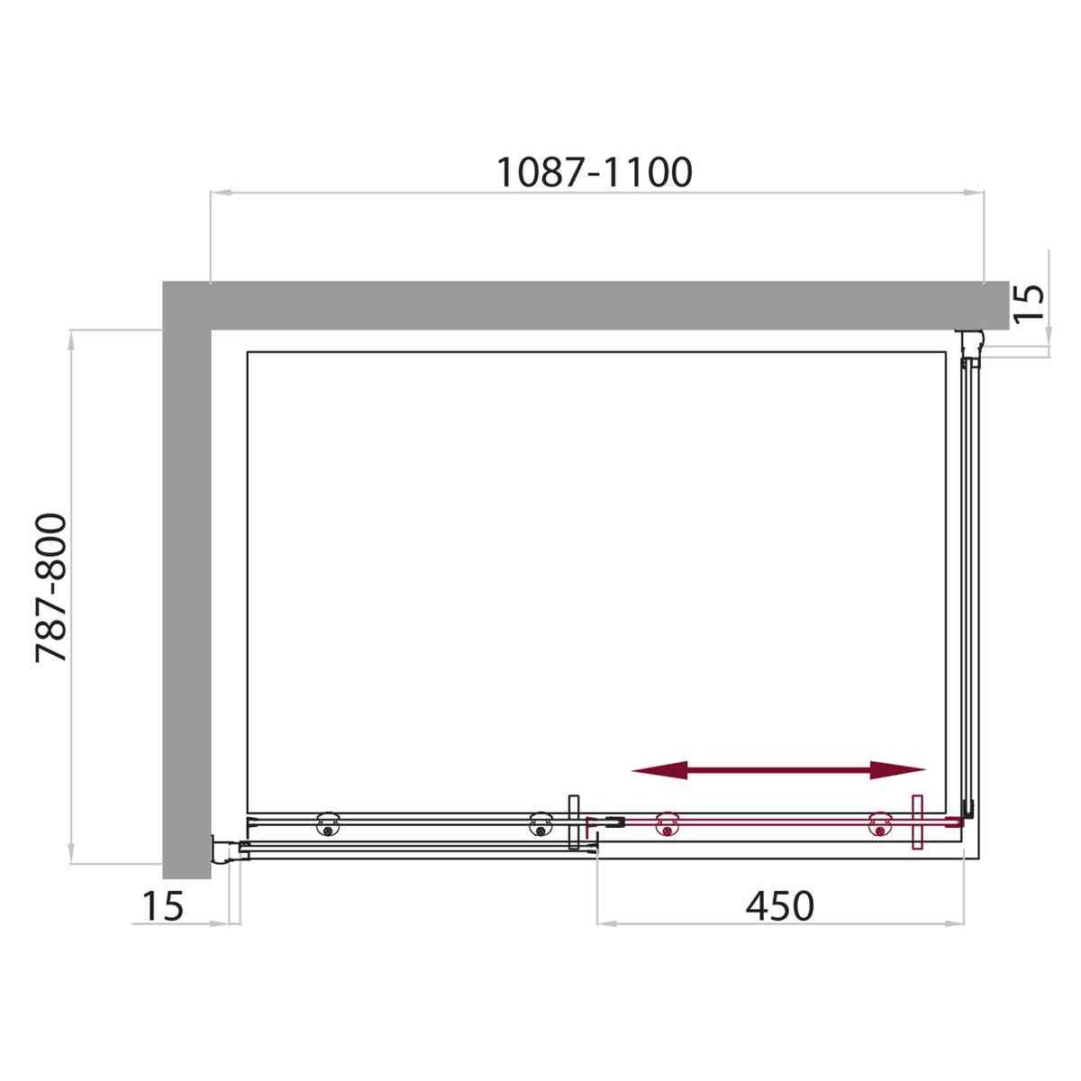 Душевой уголок BelBagno UNO-AH-1-110/80-P-Cr