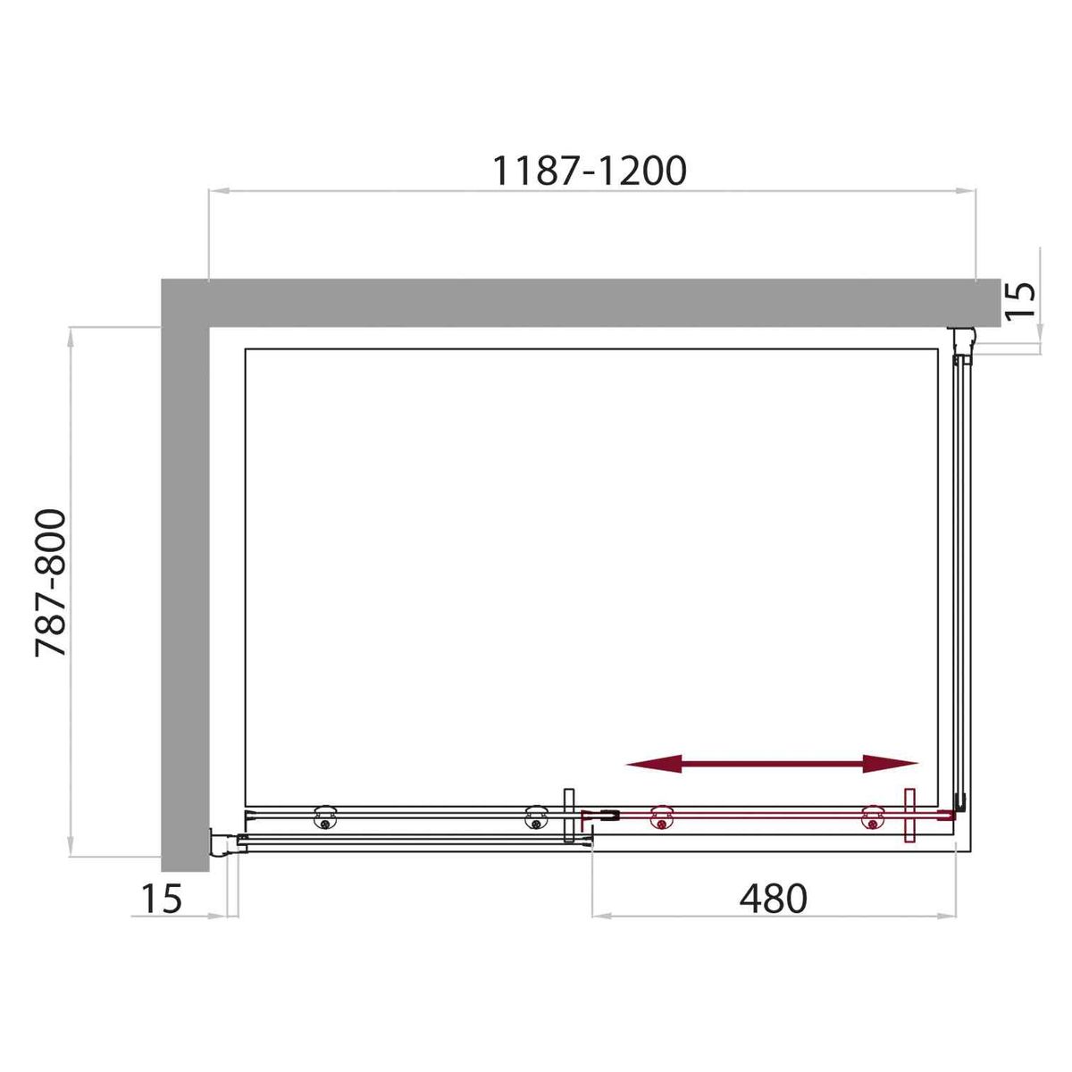 Душевой уголок BelBagno UNO-AH-1-120/80-C-Cr