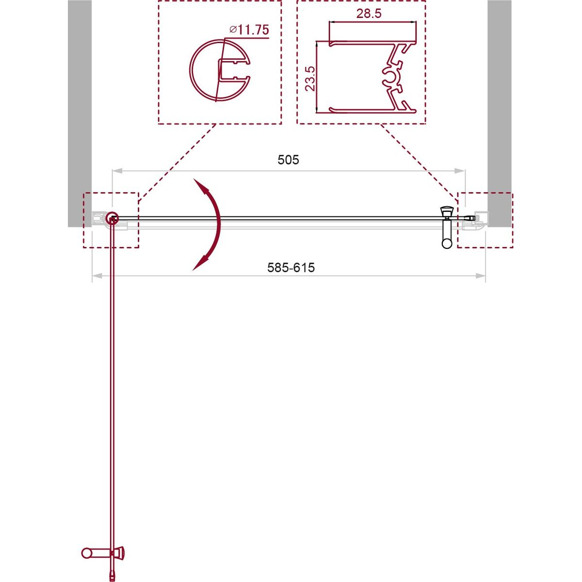 Душевая дверь BelBagno UNO-B-1-60-C-Cr