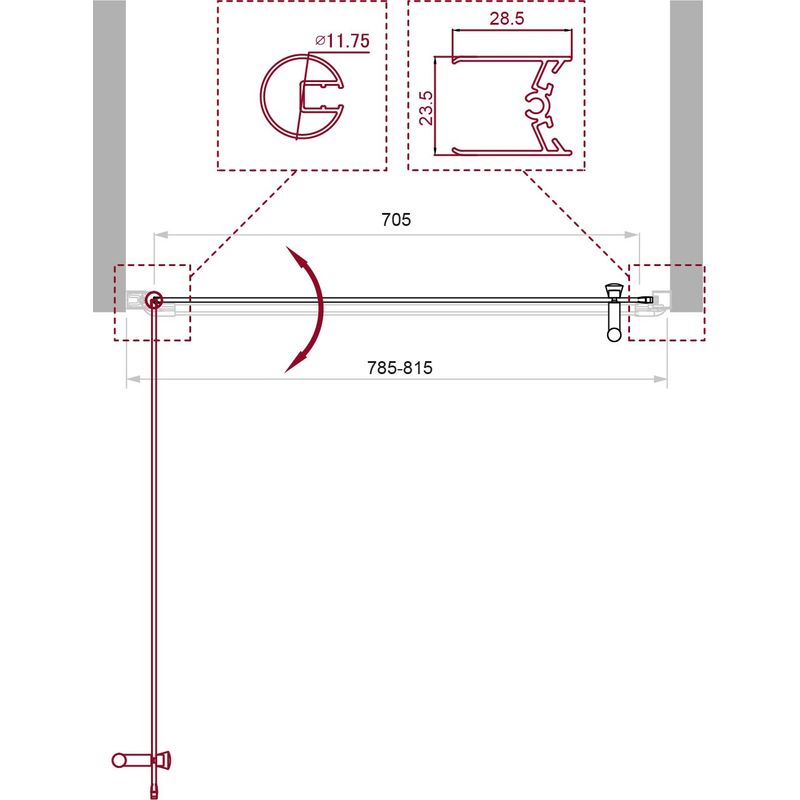 Душевая дверь BelBagno UNO-B-1-80-C-Cr