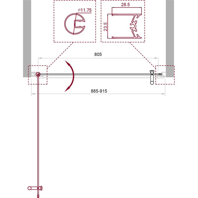 Душевая дверь BelBagno UNO-B-1-90-CH-Cr