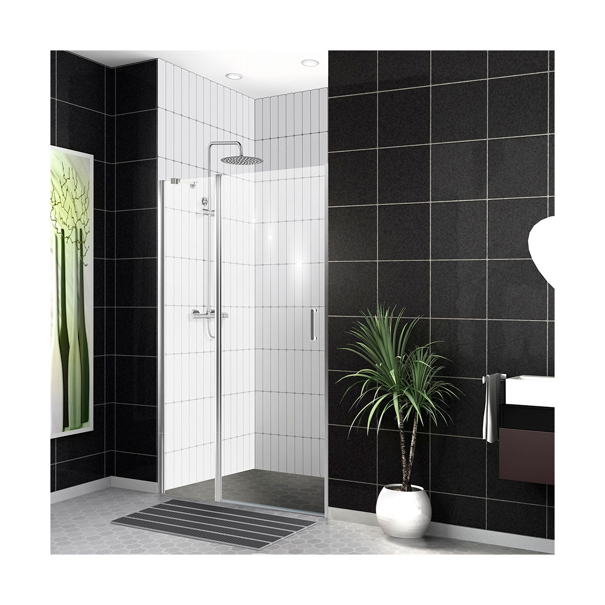 Душевая дверь BelBagno UNO-B-12-30+60-C-Cr