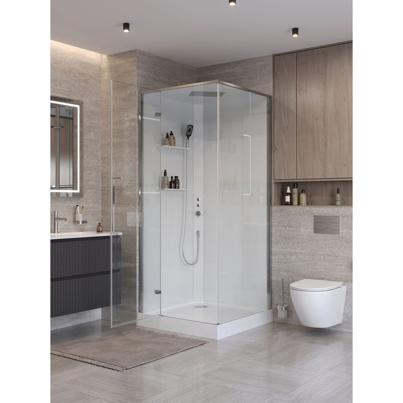 Душевая кабина BelBagno UNO-CAB-A-1-90-C-Cr-Bi-TOP-L левая