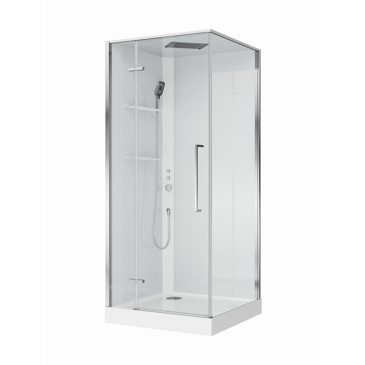 Душевая кабина BelBagno UNO-CAB-A-1-90-C-Cr-Bi-TOP-L, левая