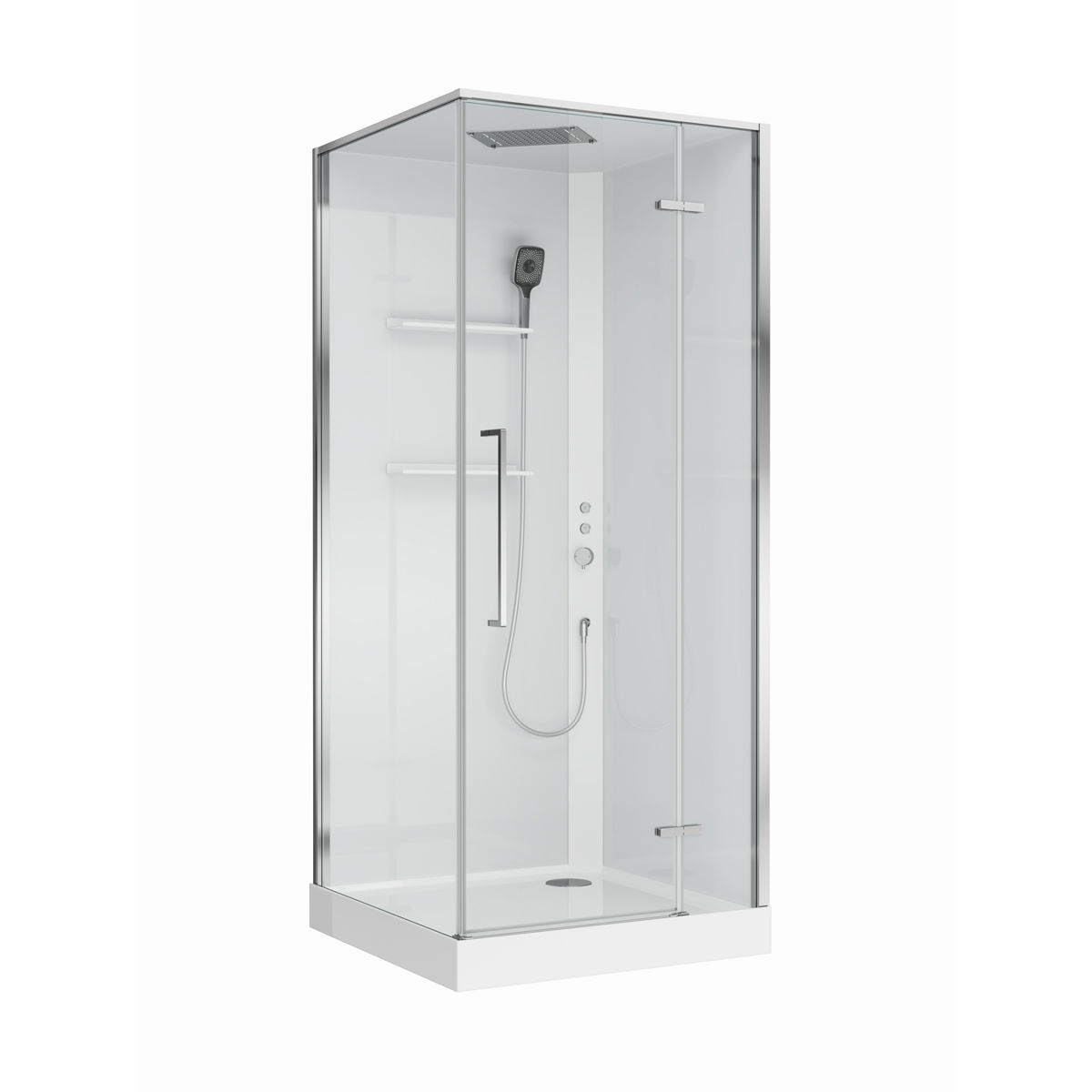 Душевая кабина BelBagno UNO-CAB-A-1-90-C-Cr-Bi-TOP-R, правая