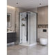 Душевая кабина BelBagno UNO-CAB-A-1-90-C-NERO-Bi-TOP-L, левая