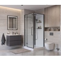 Душевая кабина BelBagno UNO-CAB-A-1-90-C-NERO-Bi-TOP-L левая — 4