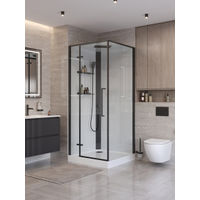 Душевая кабина BelBagno UNO-CAB-A-1-90-C-NERO-Bi-TOP-L левая — 1