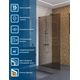 Душевая перегородка BelBagno UNO-L-1-TB-100-BR-Cr