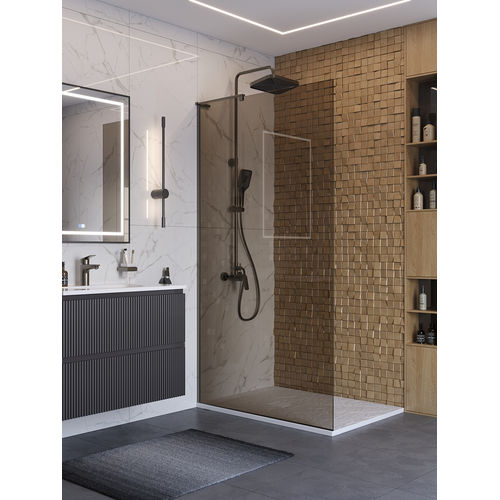 Душевая перегородка BelBagno UNO-L-1-TB-100-BR-GM
