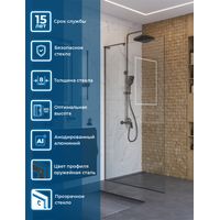 Душевая перегородка BelBagno UNO-L-1-TB-100-C-GM — 2