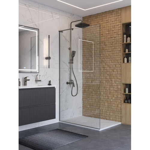 Душевая перегородка BelBagno UNO-L-1-TB-100-C-GM