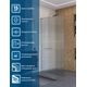 Душевая перегородка BelBagno UNO-L-1-TB-100-FL-Cr