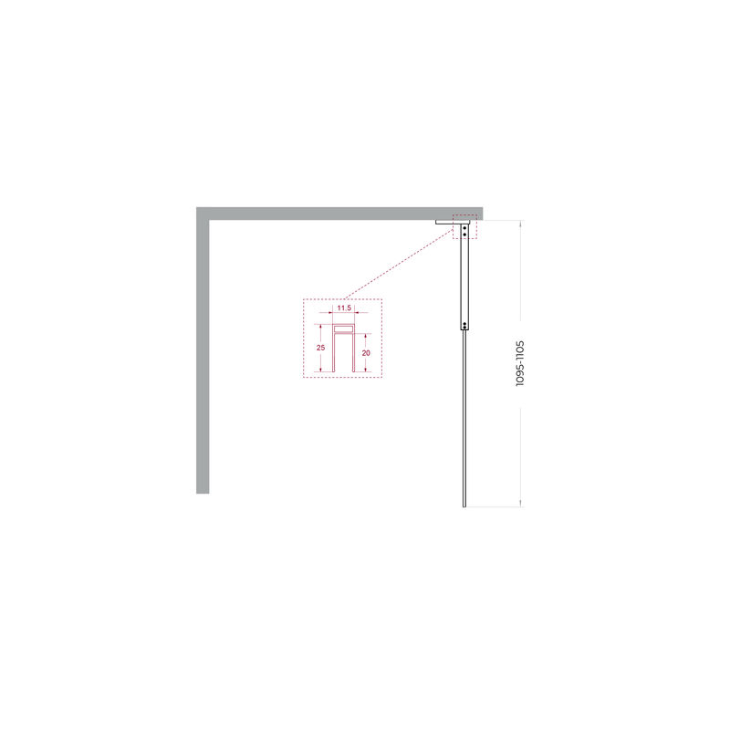 Душевая перегородка BelBagno UNO-L-1-TB-110-C-GM