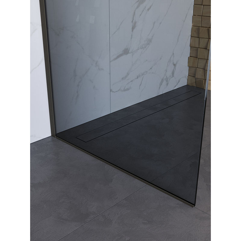 Душевая перегородка BelBagno UNO-L-1-TB-110-GR-GM