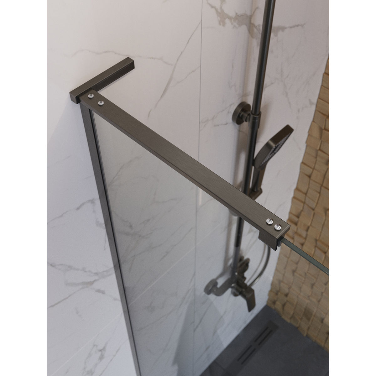 Душевая перегородка BelBagno UNO-L-1-TB-60-C-GM