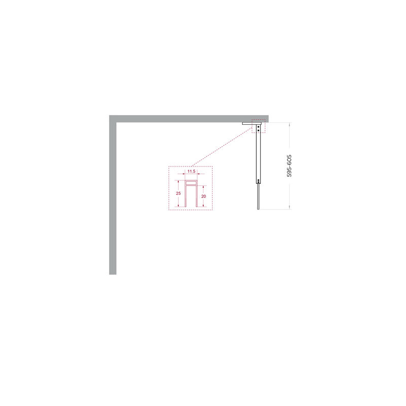 Душевая перегородка BelBagno UNO-L-1-TB-60-C-GM