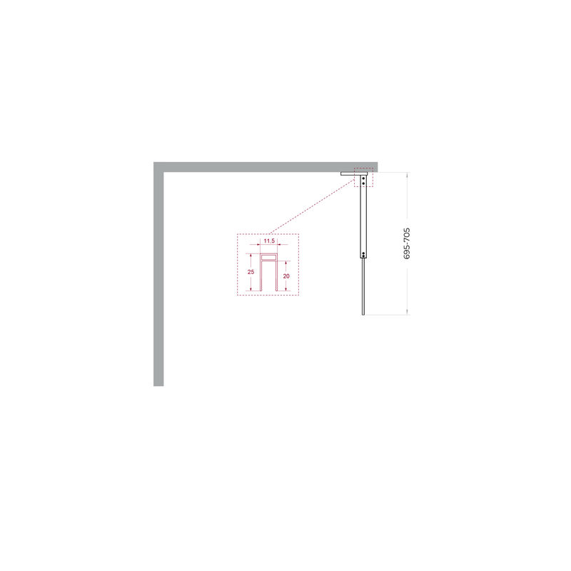 Душевая перегородка BelBagno UNO-L-1-TB-70-C-Cr