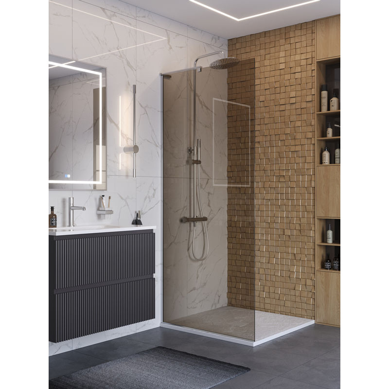 Душевая перегородка BelBagno UNO-L-1-TB-90-BR-Cr