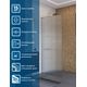 Душевая перегородка BelBagno UNO-L-1-TB-90-FL-Cr