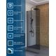 Душевая перегородка BelBagno UNO-L-1-TB-90-GR-GM