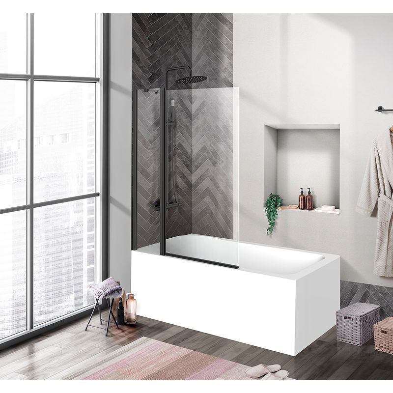 Шторка на ванну BelBagno UNO-V-11-100/150-C-NERO