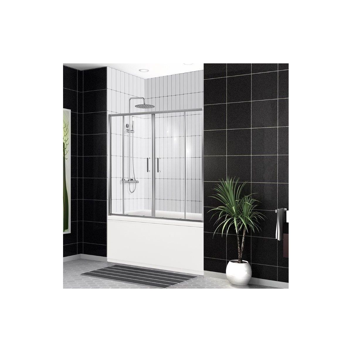 Душевая шторка на ванну BelBagno UNO-VF-2-170/145-C-Cr