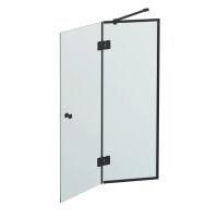 Шторка на ванну Benetto стладывается одна стенка 1400×900 (450/450) / BEN-402_BL_C черный + прозрачное стекло — 5