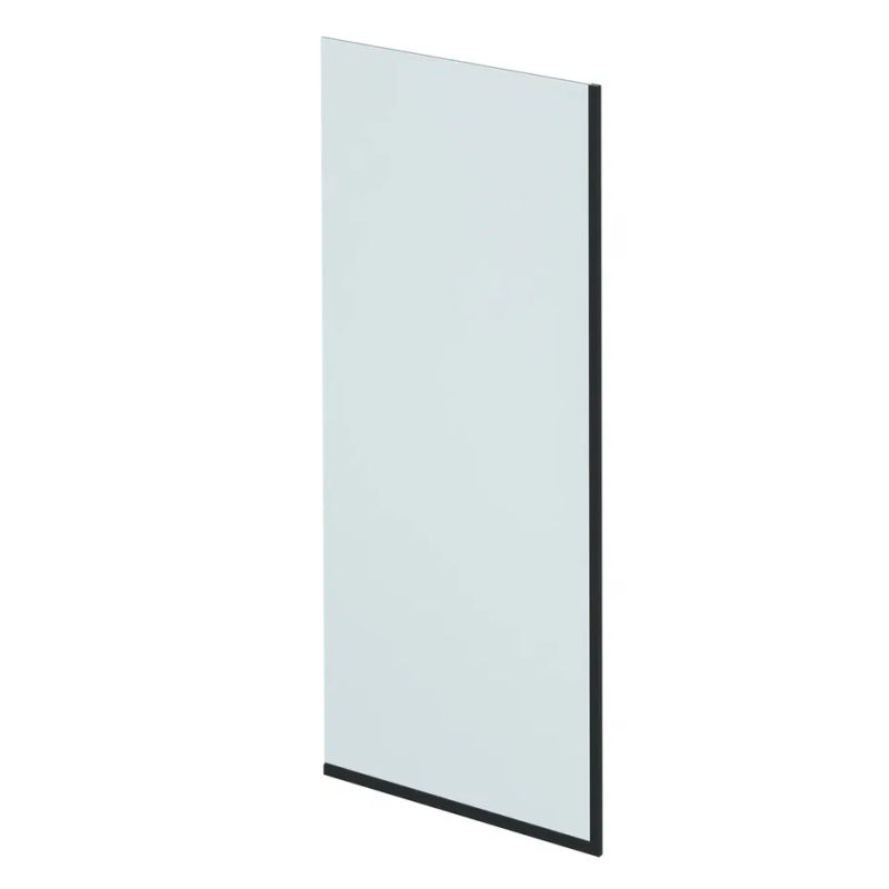 Шторка на ванну Benetto стационарная 1400×700 BEN-403_BL_C черный + прозрачное стекло