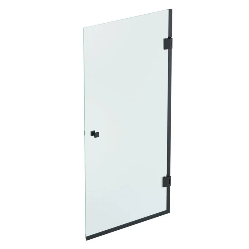 Шторка на ванну Benetto стационарная 1400×700 BEN-404_BL_C черный + прозрачное стекло