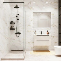 Душевая перегородка Benetto Walk In 2000х900 BLACK — 6