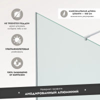 Душевая перегородка Benetto Walk In 2000х1000 SILVER — 4