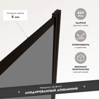 Шторка на ванну Benetto Slide Open 1500×900 / BEN_801_BL_T черный + тонированое стекло — 3