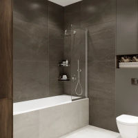 Шторка на ванну Benetto Slide Open 1500×900 / BEN_801_SL_Cхром + прозрачное стекло — 5