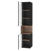 Шкаф-пенал для ванной Brevita Bergen 35 левый / BER-05035-02-19-ПоЛ черный/темное дерево — 3