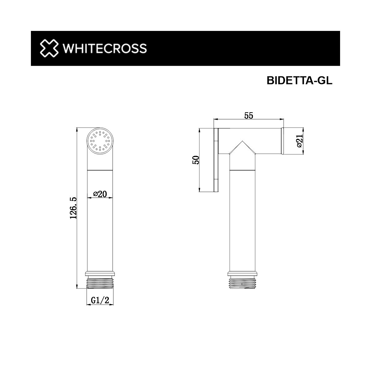 Лейка для биде WHITECROSS BIDETTA-GL (золото)