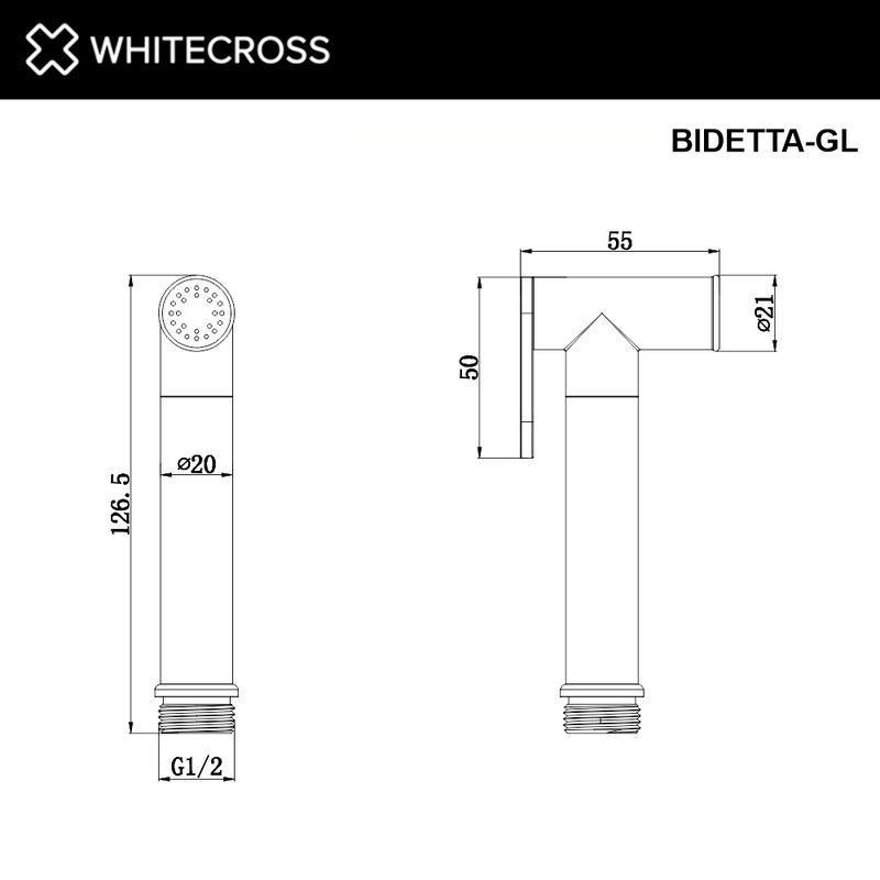 Гигиеническая лейка WHITECROSS BIDETTA-GL (золото)