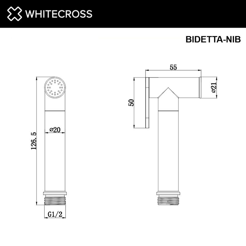 Гигиеническая лейка WHITECROSS BIDETTA-NIB (брашированный никель)