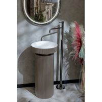 Смеситель для раковины BOHEME Uno 107-SGM напольный Shine Gun Metal — 3