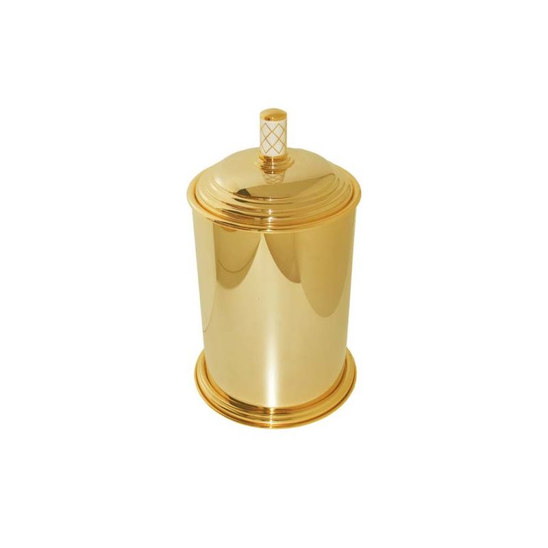 Мусорное ведро BOHEME Murano 10907-W-G Gold металл (белое)