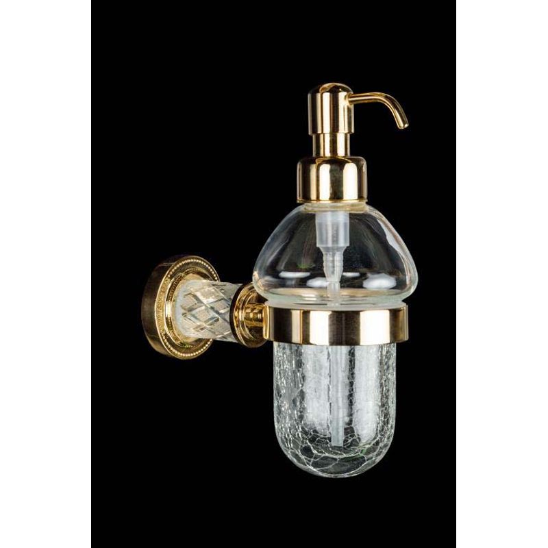 Дозатор для жидкого мыла BOHEME Murano Crystal 10912-CRST-G Gold