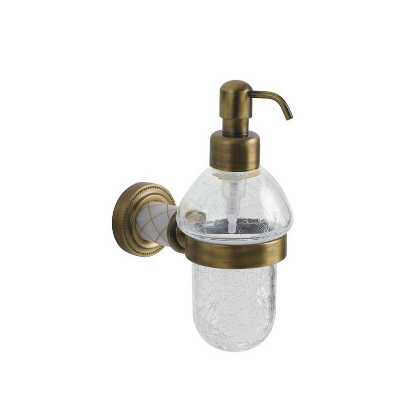 Дозатор для жидкого мыла BOHEME Murano Bronze 10912-W-BR белый