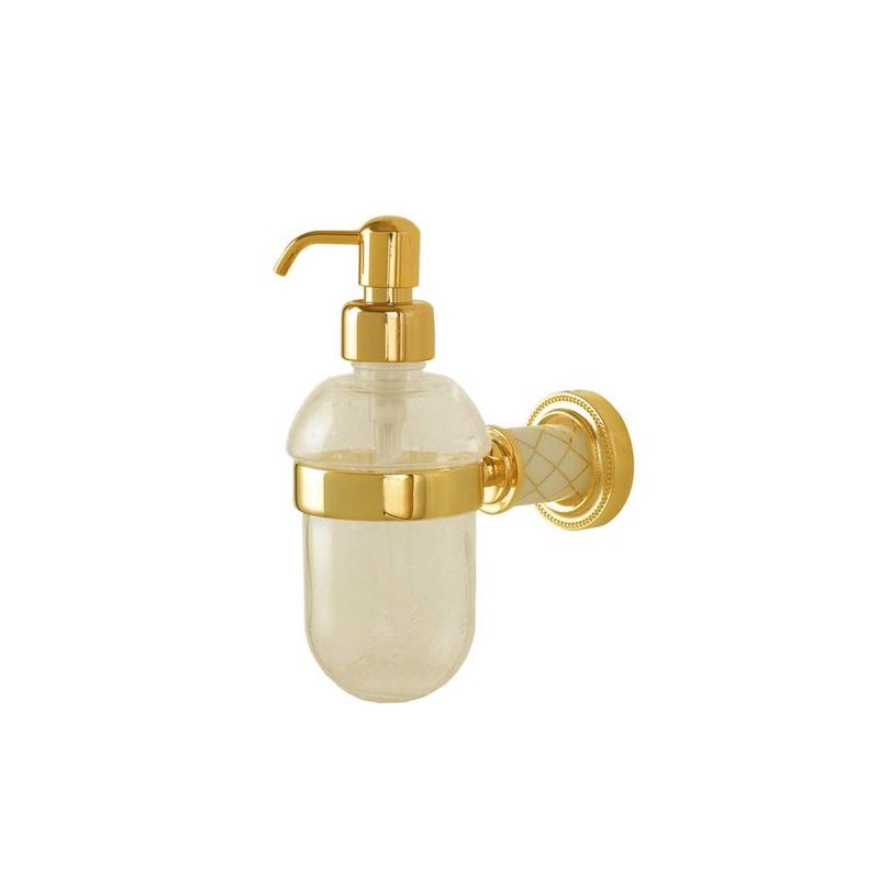 Дозатор для жидкого мыла BOHEME Murano Gold 10912-W-G белый